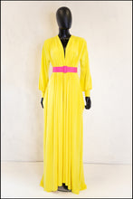 yellow maxi dress with bishop sleeves by Alexandra King UK