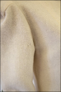 Antique Arts and Crafts Cream Embroidered Wool Maxi Coat