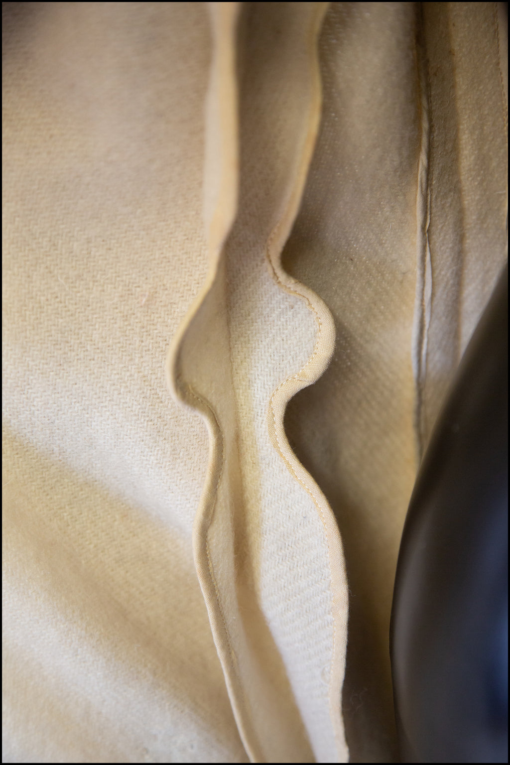 Vintage 1940s Cream Embroidered Wool Maxi Coat