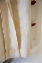 Antique Arts and Crafts Cream Embroidered Wool Maxi Coat