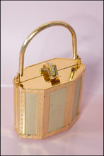 Vintage 1980s Gold Metal Box Bag