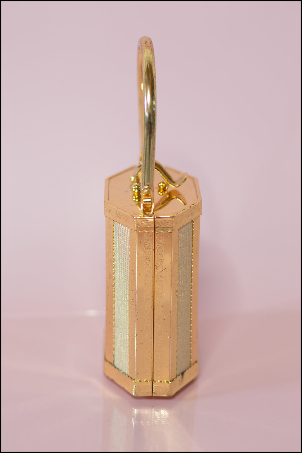 Vintage 1980s Gold Metal Box Bag