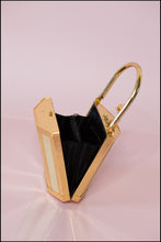 Vintage 1980s Gold Metal Box Bag