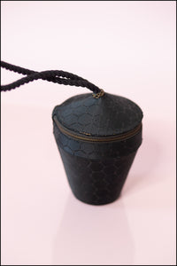 Vintage 1950s Black Silk 'Honey Pot' Evening Bag