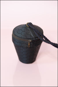 Vintage 1950s Black Silk 'Honey Pot' Evening Bag