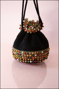 Vintage 1940s Rainbow Beaded Evening Bag