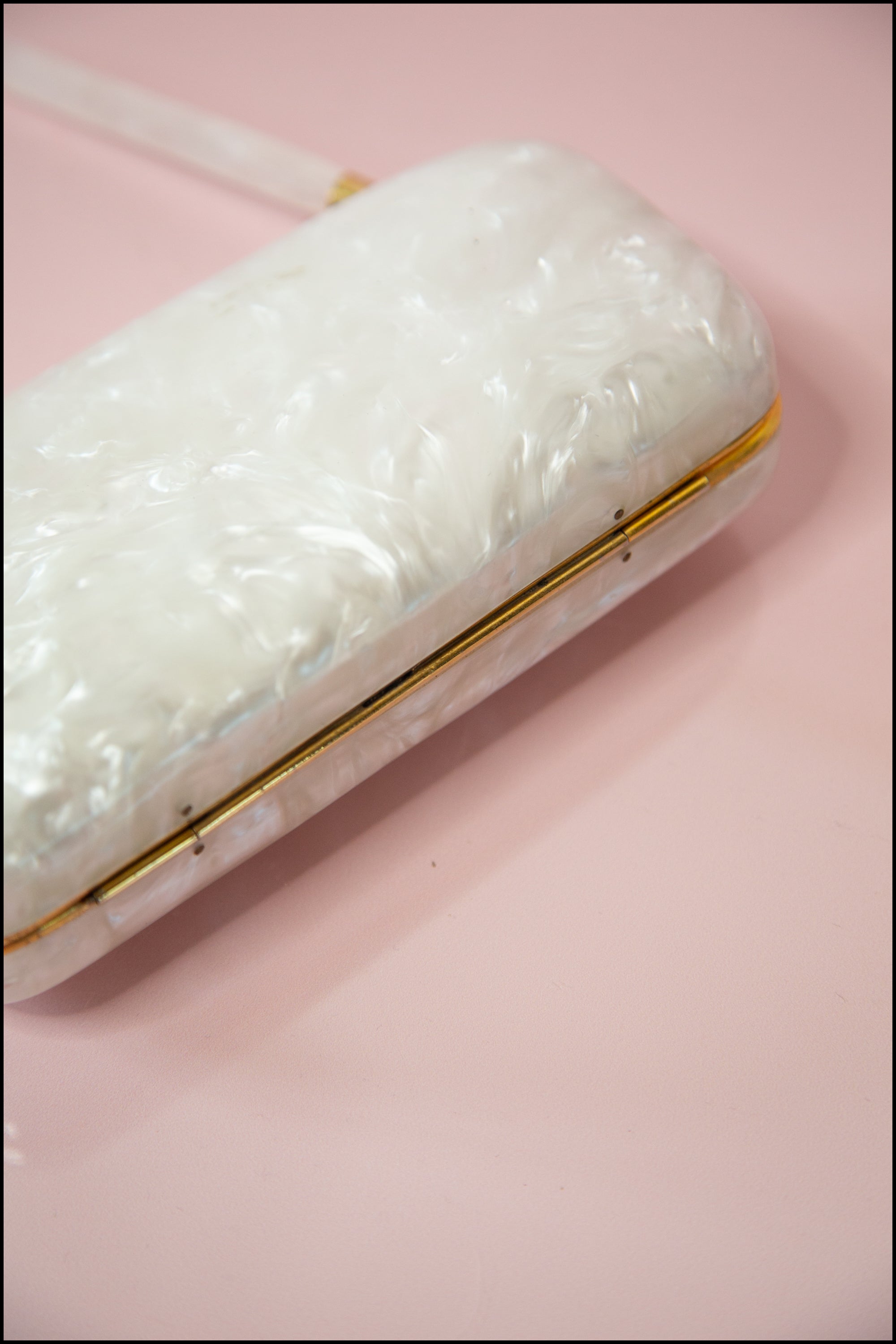 Vintage 1950s Pearl Lucite Compact Bag