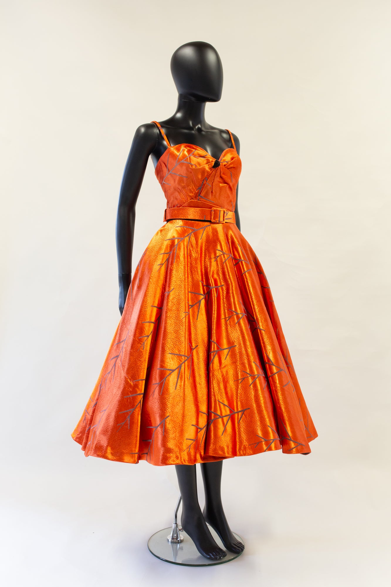 firebird orange satin midi dress by alexandra king