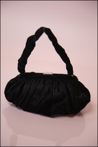 Vintage 1950s Black Velvet Evening Bag