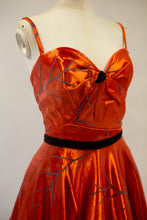 Firebird - Orange Vintage Brocade Midi Dress