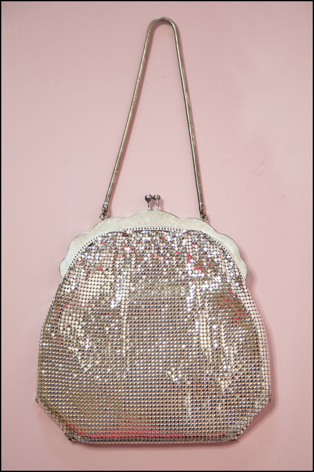 Vintage 1970s Silver Mesh Disco Bag