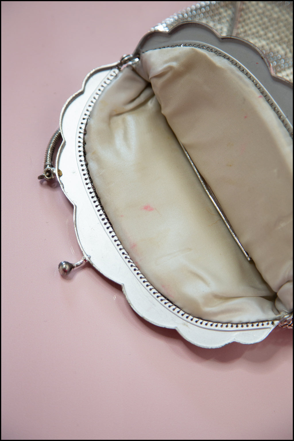 Vintage 1970s Silver Mesh Disco Bag