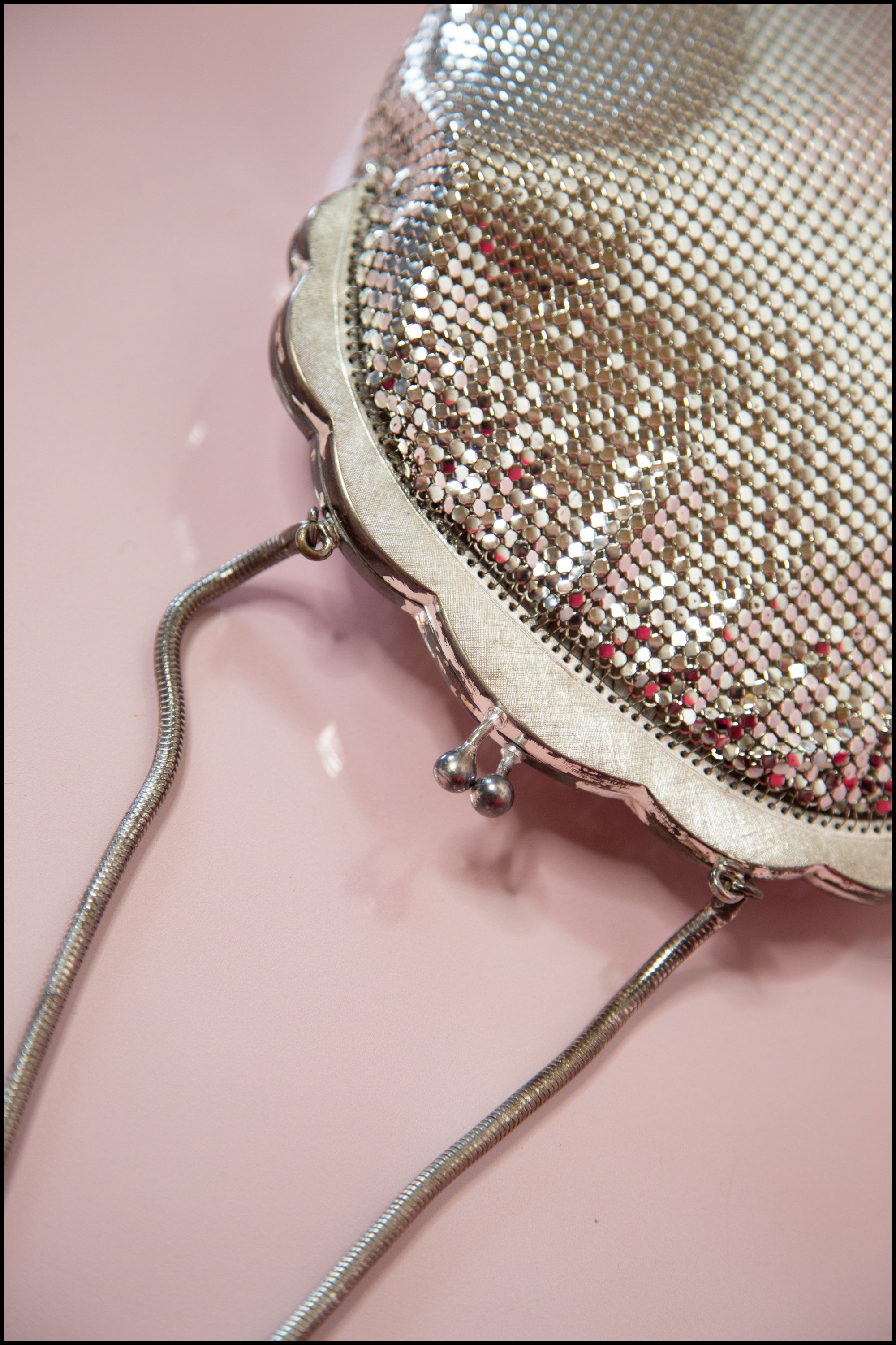 Vintage 1970s Silver Mesh Disco Bag