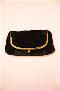 Vintage 1950s Black Taffeta Evening Bag – ALEXANDRAKING