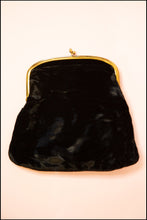 Vintage 1940s Black Velvet Folding Purse