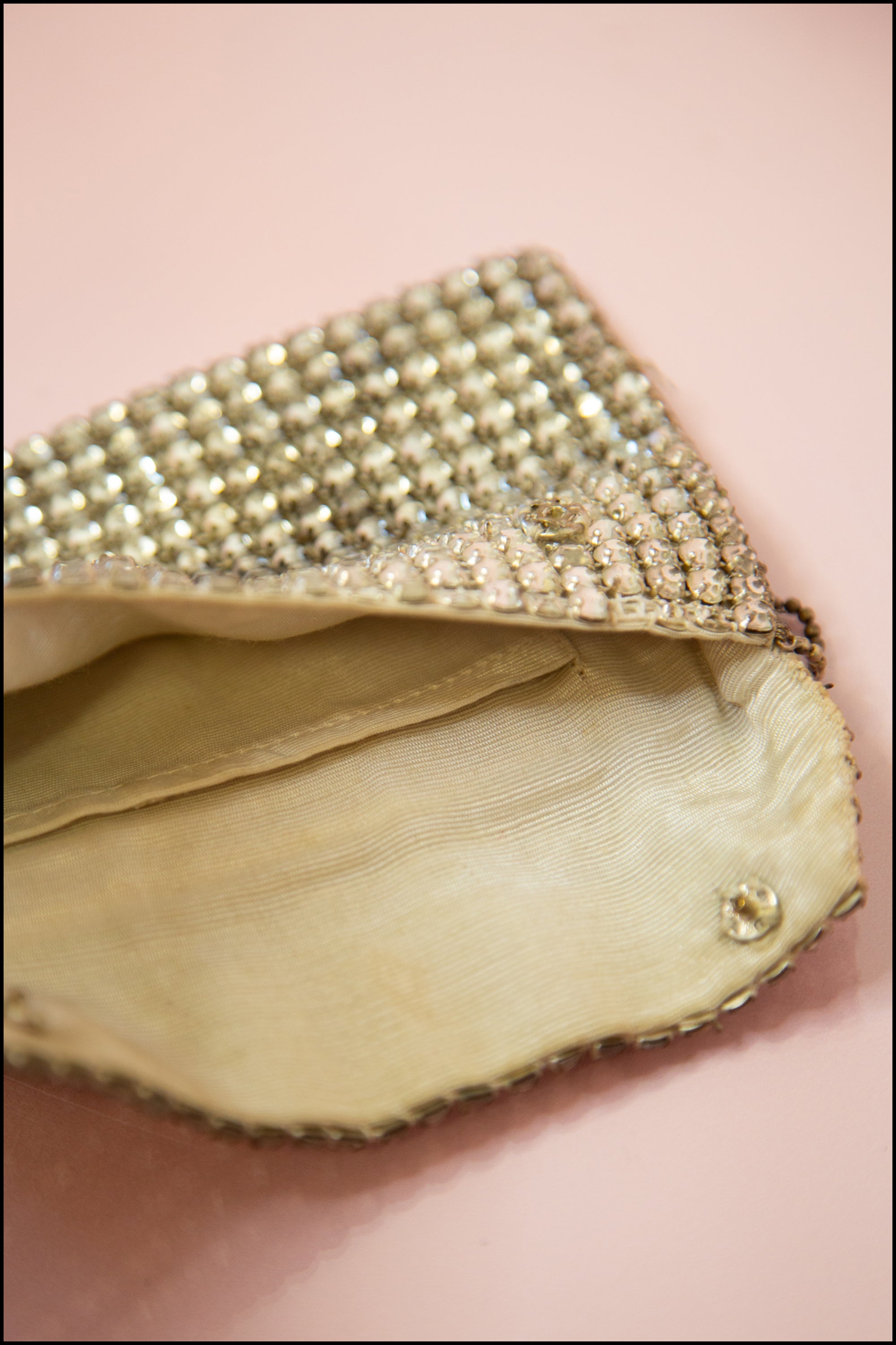 Vintage 1920s Silver Crystal Purse