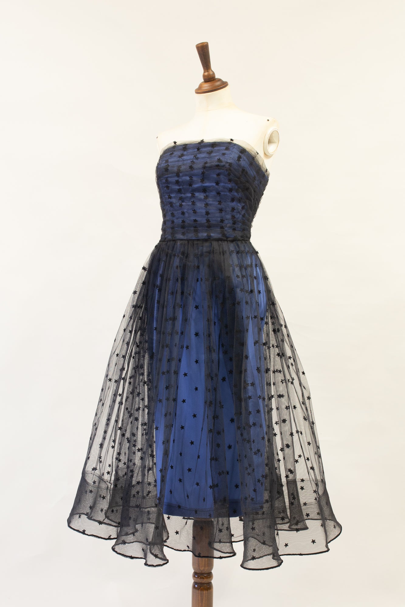 Black Magic Star Tulle Cocktail Midi Dress ALEXANDRAKING