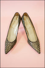 vintage 1950s black gold polka dot womens shoes Alexandra King