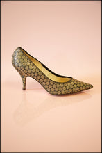 Vintage 1950s Gold Polka Dot Shoes Size 5