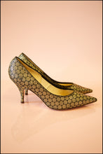 Vintage 1950s Gold Polka Dot Shoes Size 5