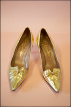 Vintage 1950s Gold Leather Shoes Size 5.5