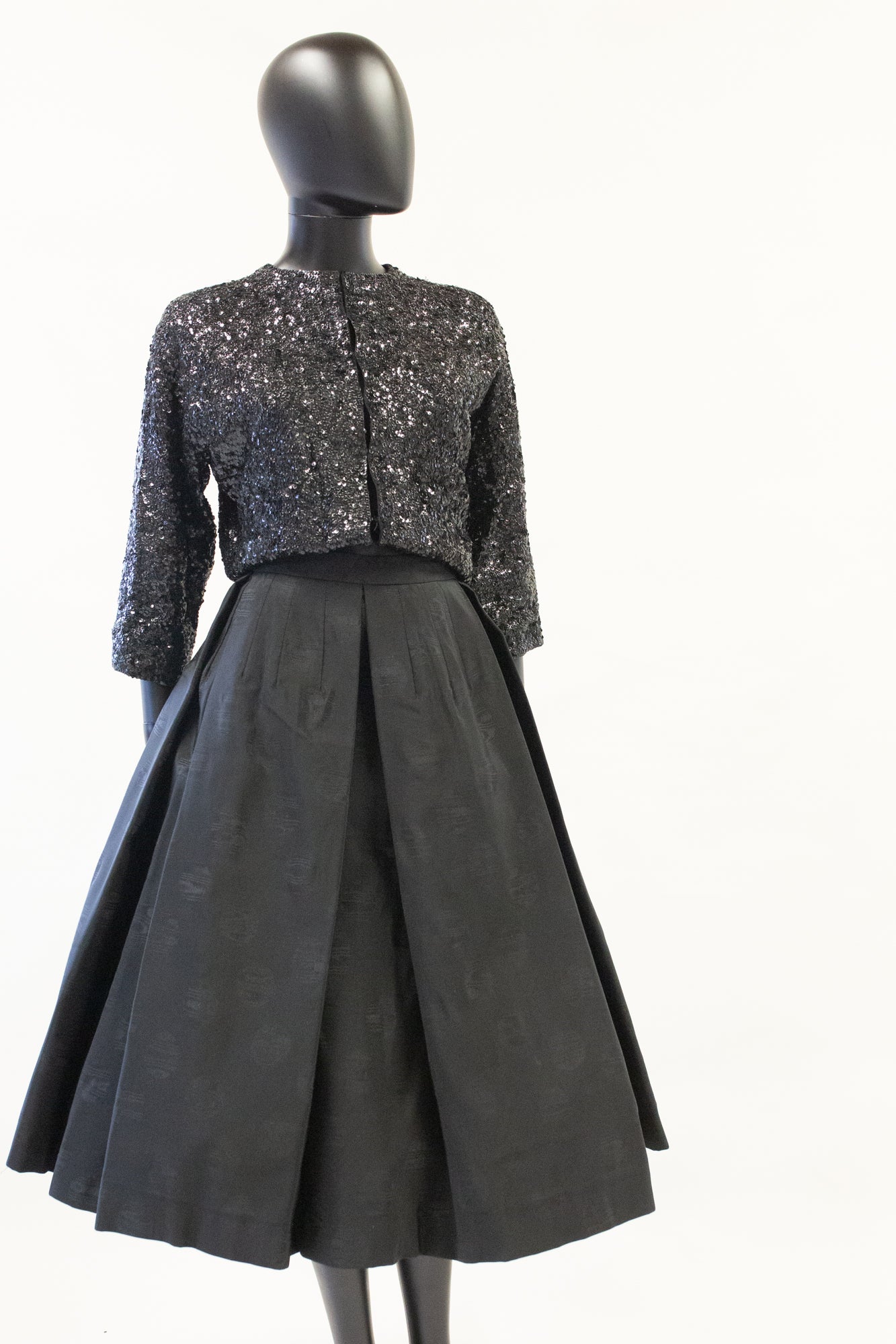 vintage black full midi skirt 