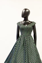 Vintage 1950s Green Stripe Dress