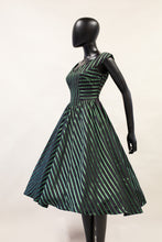 Vintage 1950s Green Stripe Dress