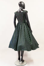 Vintage 1950s Green Stripe Dress