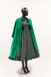 Vintage 1950s Green Stripe Dress