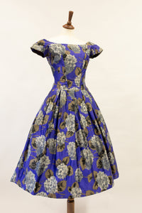 1950s hydrangea print dress alexandra king vintage