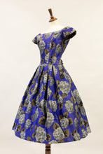 Vintage 1950s Purple Hydrangea Dress