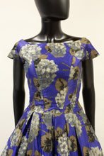 Vintage 1950s Purple Hydrangea Dress