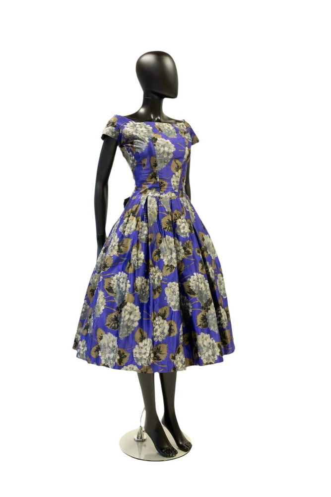 vintage 1950s floral print cocktail dress alexandra king 