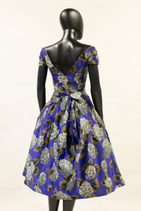Vintage 1950s Purple Hydrangea Dress