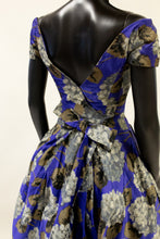 Vintage 1950s Purple Hydrangea Dress