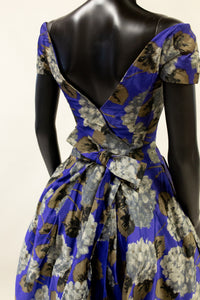 Vintage 1950s Purple Hydrangea Dress