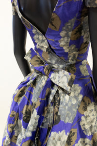 Vintage 1950s Purple Hydrangea Dress