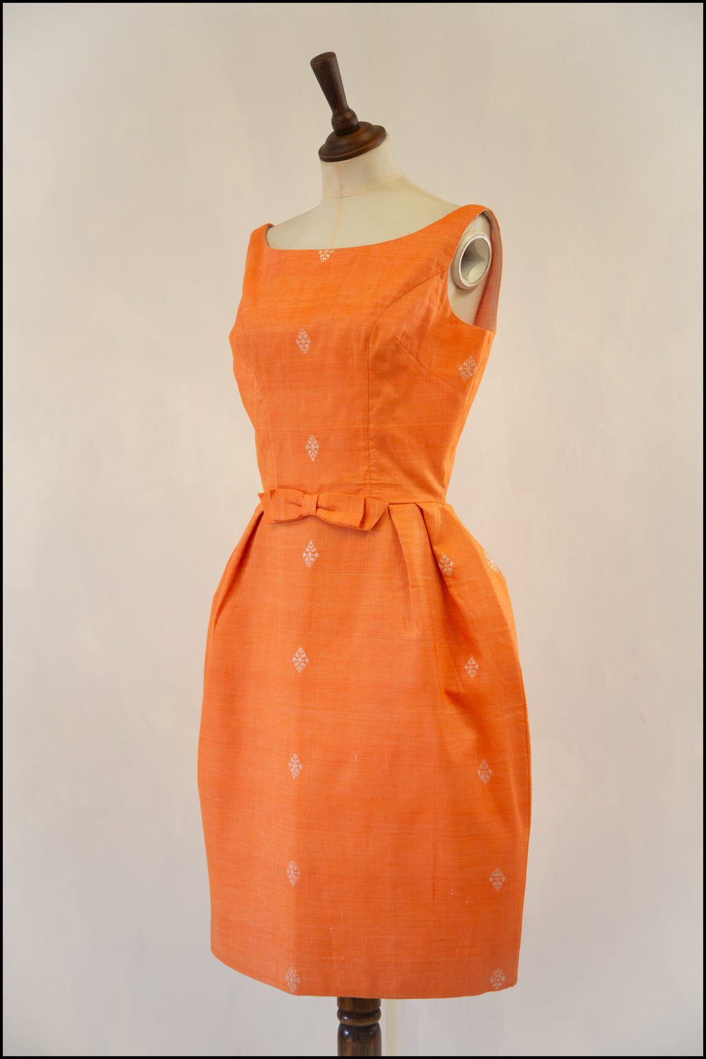 Vintage 1960s Orange Cotton Dress