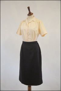 Vintage 1950s Black Wool Jacket and Skirt Set
