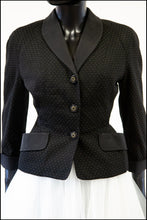 Vintage 1950s Black Wool Jacket and Skirt Set