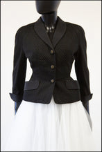 Vintage 1950s Black Wool Jacket and Skirt Set