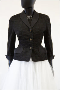 Vintage 1950s Black Wool Jacket and Skirt Set