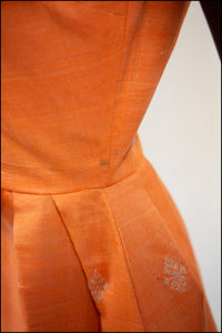 Vintage 1960s Orange Cotton Dress