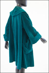 Vintage 1950s Green Corduroy Swing Coat