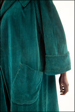 Vintage 1950s Green Corduroy Swing Coat