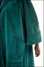 Vintage 1960s Green Jumbo Cord Swing Coat