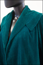 Vintage 1960s Green Jumbo Cord Swing Coat