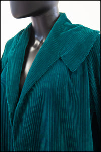 Vintage 1950s Green Corduroy Swing Coat