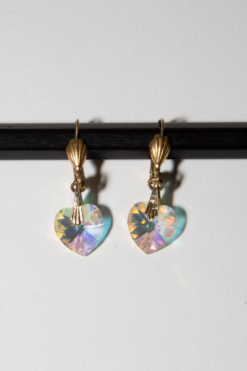 vintage crystal heart earrings Alexandra King